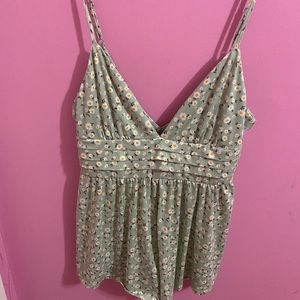 Green Floral Romper